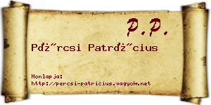 Pércsi Patrícius névjegykártya